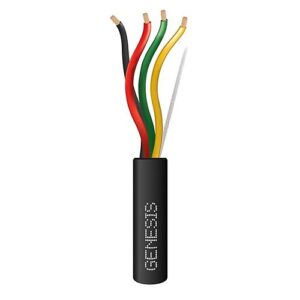 Genesis 41521008 16/4 Stranded Direct Burial Fire Alarm Cable, Unshielded, FPL, CL2, Sunlight Resistant, 1000' (304.8m), Reel, Black