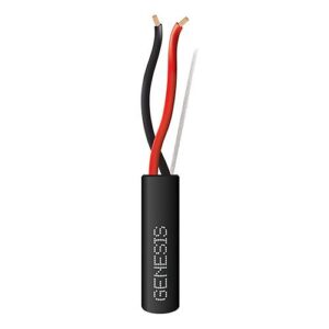 Genesis 41561008 18/2 Stranded Direct Burial Fire Alarm Cable, Unshielded, FPL, CL2, Sunlight Resistant, 1000' (304.8m), Reel, Black
