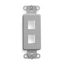 Leviton 41642-GY QuickPort Decora Insert, 2-Port, Grey