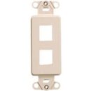 Leviton 41642-00I 2-Port Decora Style Faceplate Insert, White