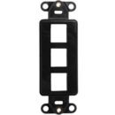 Leviton 41643-00E 3-Port Decora Style Faceplate Insert, Black