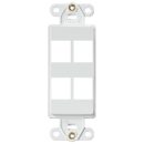 Leviton 41644-AW 4-Port Antimicrobial Decora Insert, White