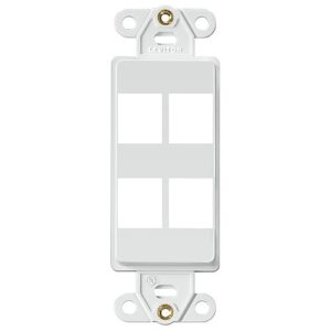 Leviton 41644-AW 4-Port Antimicrobial Decora Insert, White
