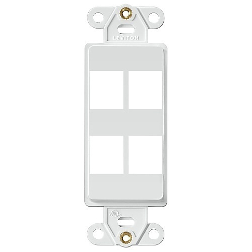 Leviton 41644-AW 4-Port Antimicrobial Decora Insert, White