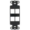 Leviton 41644-E QuickPort Decora Insert, 4-Port, Black