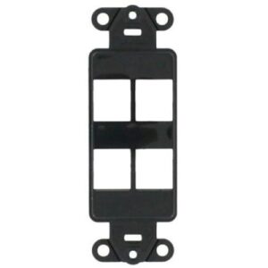 Leviton 41644-E QuickPort Decora Insert, 4-Port, Black