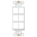 Leviton 41646-AW 6-Port Antimicrobial Decora Insert, White