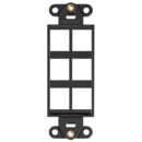 Leviton 41646-E QuickPort Decora Insert, 6-Port, Black