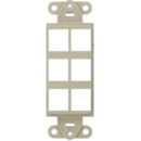 Leviton 41646-T QuickPort Decora Insert, 6-Port, Light Almond
