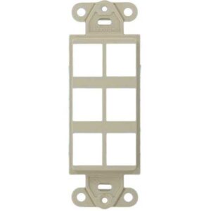 Leviton 41646-T QuickPort Decora Insert, 6-Port, Light Almond