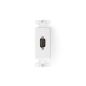 Leviton 41647-00W Decora Insert with HDMI Feedthrough QUICKPORT Connector, Single Gang, White