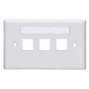Leviton 42070-3WS Wall Plate, 3-Port Horizontal Single Gang, White
