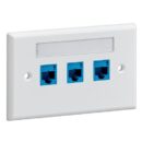 Leviton 42070-3WS Wall Plate, 3-Port Horizontal Single Gang, White
