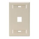 Leviton 42080-1IS Single-Gang QuickPort Wall Plate with ID Window, 1-Port, Ivory