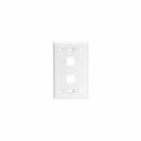 Leviton 42080-2WL Quickport 2-Port Wall Plate with ID Windows and Extra Port Spacing, White