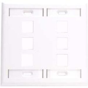 Leviton 42080-6WP Quickport 6-Socket Faceplate