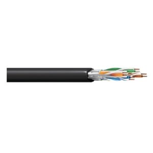 West Penn 4236FBK1000 4/23 CAT6 Network 350Mhz F/UTP CMR Cable, 1000', Black