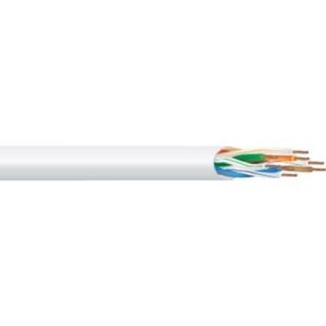 West Penn 4245EZWH1000 CAT5e Riser Cable, 24/8 Solid BC, UTP, CMR, 1000' (304.8m) Reel, White