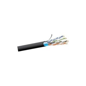West Penn 4246FIOBK1000 CAT6 23/4 Indoor / Outdoor F/UTP CM-LS Solid BC Cable, 1000', Black