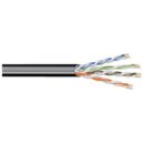West Penn 4246IOBK0500 CAT6 Plus 23/4 Pair Network Cable, UTP, Riser, 500', Black