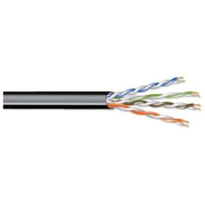 West Penn 4246IOBK0500 CAT6 Plus 23/4 Pair Network Cable, UTP, Riser, 500', Black