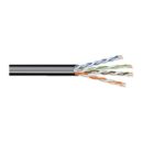 West Penn 4246IOBK1000 CAT6 UTP Cable for Indoors and Outdoors, 1m, Black