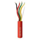 Genesis 43015504 22/4 Solid Riser Fire Alarm Cable, Unshielded, FPLR, CL3R, FT4, Sunlight Resistant, 500' (152.4m), REELEX Pull Box, Red