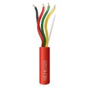 Genesis 43015804 22/4 Solid Riser Fire Alarm Cable, Unshielded, FPLR, CL3R, FT4, Sunlight Resistant, 500' (152.4m), Speed Bag, Red
