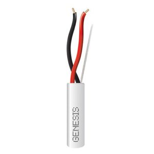 Genesis 43061101 18/2 Solid Riser Fire Alarm Cable, Unshielded, FPLR, CL3R, FT4, Sunlight Resistant, 1000' (304.8 m), REELEX Pull Box, White