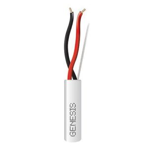 Genesis 43065501 18/2 Solid Riser Fire Alarm Cable, Unshielded, FPLR, CL3R, FT4, Sunlight Resistant, 500' (152.4 m), REELEX Pull Box, White