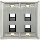 Leviton 43081-2L4 Wall Plate, 4-Port Dg Ang Id Ss