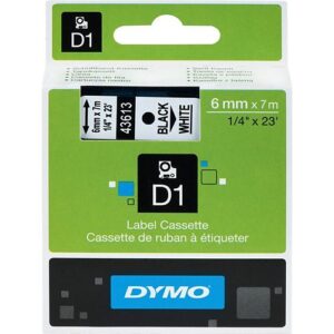 DYMO 43613 4" Tape Label, Black on White