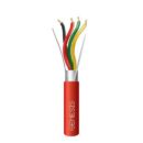 Genesis 44091004 14/4 Solid Shielded Riser Fire Alarm Cable, FPLR, CL3R, FT4, Sunlight Resistant, 1000' (304.8m), Reel, Red