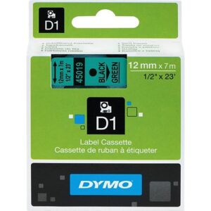 DYMO 45019 1/2" Standard D1 Labels, Green with Black Type, 23 Feet