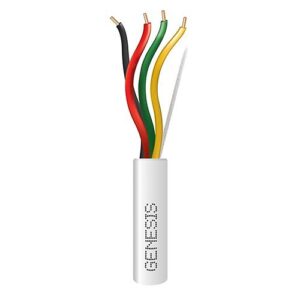 Genesis 45071101 18/4 Solid Plenum Fire Alarm Cable, Unshielded, FPLP, CL3P, FT6, 1000' (304.8 m), REELEX Pull Box, White