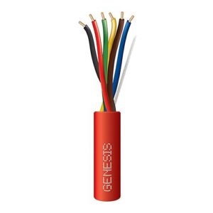 Genesis 45081004 18/6 Solid Plenum Fire Alarm Cable, Unshielded, FPLP, CL3P, FT6, 1000' (304.8m), Reel, Red