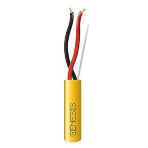 Genesis 45131002 14/2 Solid Plenum Fire Alarm Cable, Unshielded, FPLP, CL3P, FT6, 1000' (304.8m), Reel, Yellow