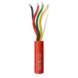 Genesis 45261004 16/4 Stranded Plenum Fire Alarm Cable, Unshielded, FPLP, CL3P, FT6, 1000' (304.8m), Reel, Red