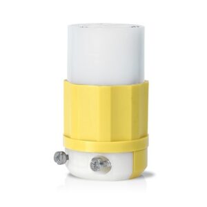 Leviton 4579-CY Connector Lock, 2-Pole, 3-Wire, L6-15R, 15A 250V, Yellow