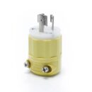 Leviton 45CM-70C Locking Plug, Corrosion Resistant, 2-Pole, 3-Wire, 15A, 250V, Yellow