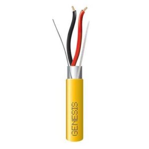 Genesis 46061002 16/2 Solid Shielded Plenum Fire Alarm Cable, FPLP, CL3P, FT6, 1000' (304.8m), Reel, Yellow