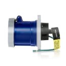 Leviton 460R9WLEV LEV Series IEC Pin and Sleeve Receptacle, 60A, 250V 3-Phase, 3P, 4W, Blue