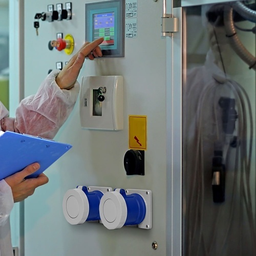 Leviton 460R9WLEV LEV Series IEC Pin and Sleeve Receptacle, 60A, 250V 3-Phase, 3P, 4W, Blue