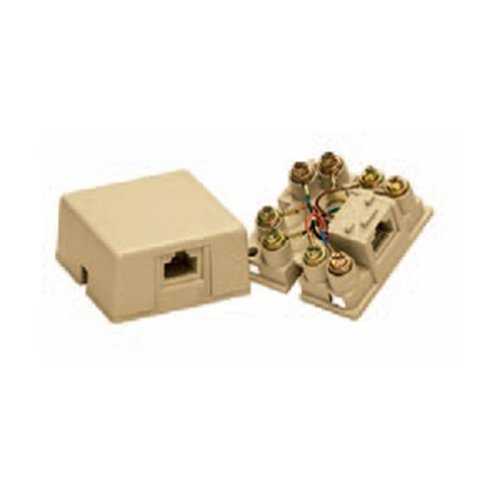 Leviton 4625A-24I Type 625A2 Surface Mount Jack, 6P4C, Screw Terminal, White