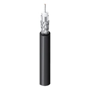Belden 4694R 0101000 RG-6 4K UHD Coaxial Cable, 18/1 Solid SC, Foil 95% TC Braid, CMR, 1000' (304.8m) Reel, Black