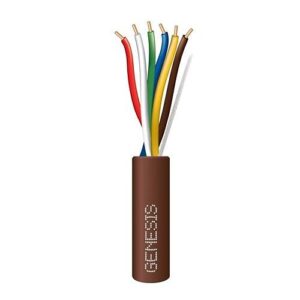 Genesis 47140307 18/6 Solid General Purpose Thermostat Cable, x 250' (76.2m), Reel, Brown