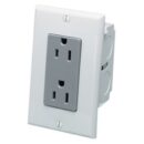Leviton 47605-ACN J-Box Kit Power Socket, Comes with Duplex Receptacle, Gray
