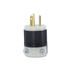 Leviton 4763-C Connector, EB Plug Non-Grounded, 3-Pole 3-Wire, 15A 125V/10A 250V