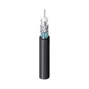 Belden 4794R 0101000 Low Loss Serial Digital Coax, 75 Ohm 16 AWG Solid 0.051" Silver-Plated Copper Conductor, Polyethylene Insulation, Tinned Copper Braid Shield, 1000' (304.8m), Black
