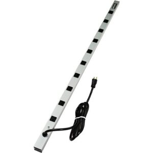 Wiremold 4810BCS20R CabinetMate Plug-In Outlet Center Unit, 120V/20A/48" Long/10 O/L, 6' Cord